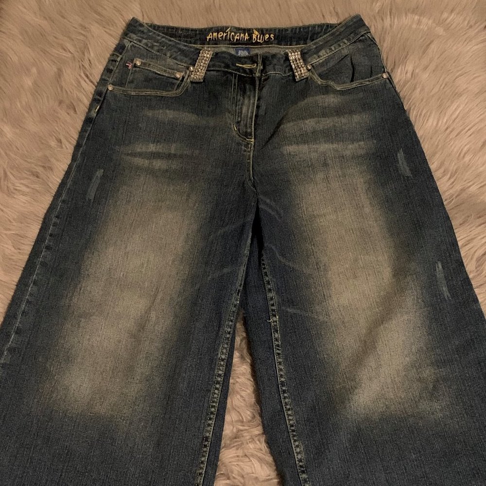 LADIES BLUE JEAN DENIM GAUCHO PANTS